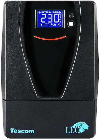 Tescom Leo LCD 1000AP UPS Line-Interactive 1000VA 600W με 4 Schuko Πρίζες