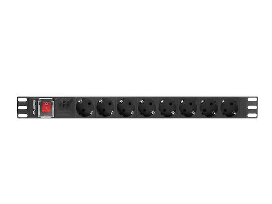 Lanberg Rack Power Strip PDU-08F-0200-BK 1pcs