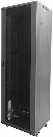 Central С крака Рак кабинет 27U с 2 врати 60x60x140см Черен 4000 1 600 27/C