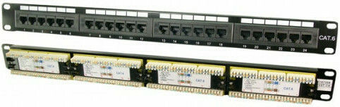 LogiLink Patch Panel Unshielded για Rack 1U 19" 24 Θυρών cat6 Μαύρο