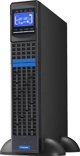 Tescom Prime Plus 1102 SRT UPS On-Line 2000VA 2000W με 8 IEC Πρίζες