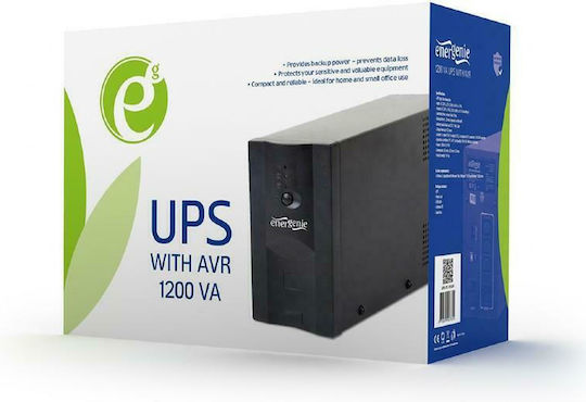 Energenie UPS PC 1202AP Line-Interactive 1200VA 720W with 3 Schuko AC Outlets