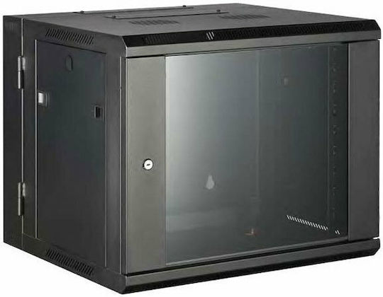 Safewell Wall Mounted Rack Cabinet 6U 60x55x37cm Black SMB6506