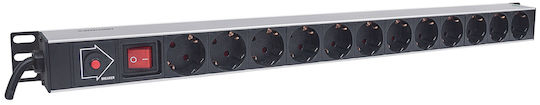 Intellinet Vertical Rackmount 12-Way Power Strip Μαύρο