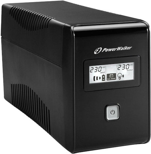 Powerwalker VI 850 LCD UPS Line-Interactive 850VA 480W with 2 Schuko Power Plugs