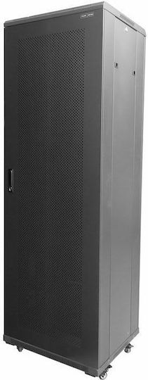 Central Boden Rack-Schrank 47U mit 2 gelochten Türen 60x100x229cm Schwarz 9900 3 696 47/C2