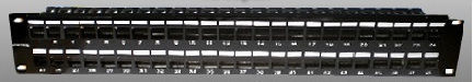 Central Patch Panel Keystone for Rack 2U 19" with 48 Ports Black