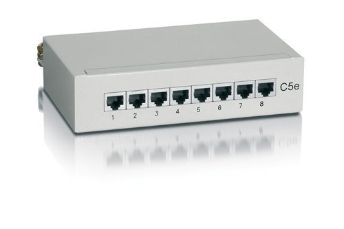 Equip Patch Panel Shielded για Rack 1U 8 Θυρών cat5e Γκρι