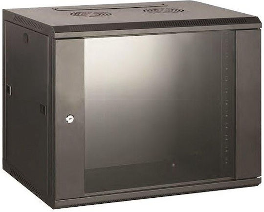 Safewell Монтиран на стена Рак кабинет 12U 60x55x63см Черен SMB6512