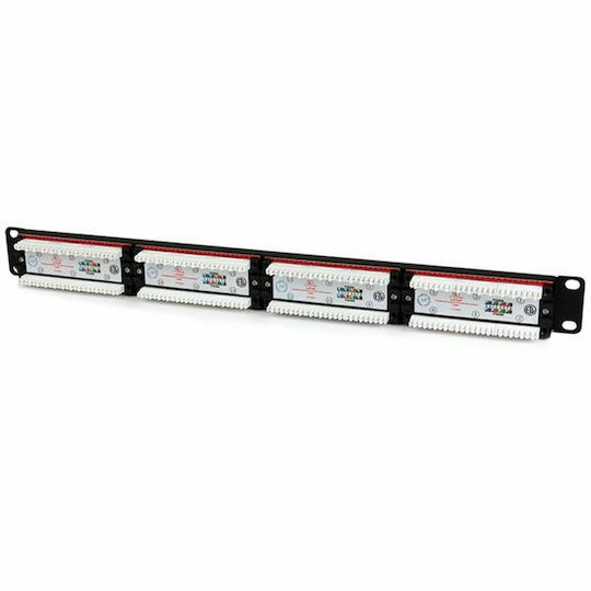 StarTech Patch Panel for Rack 1U 19" with 24 cat6 Ports Black