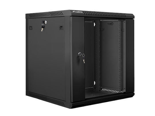 Lanberg Επιτοίχια Καμπίνα Rack 12U 60x60x64cm Μαύρο WF01-6612-10B