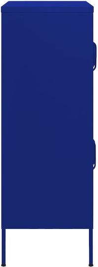 Metallisches Büroaufbewahrungsschubladenschrank Nautikblau 80x35x101,5cm