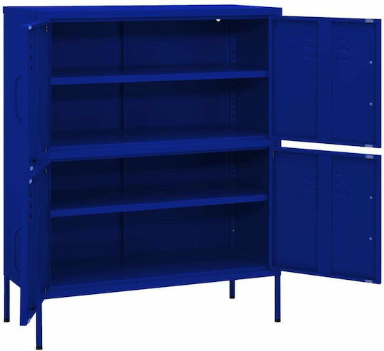 Metallisches Büroaufbewahrungsschubladenschrank Nautikblau 80x35x101,5cm