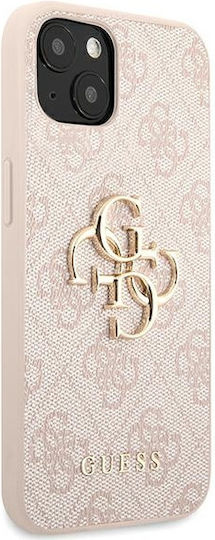 Guess Metal Logo Back Cover Fabric / Silicone Pink (iPhone 13)