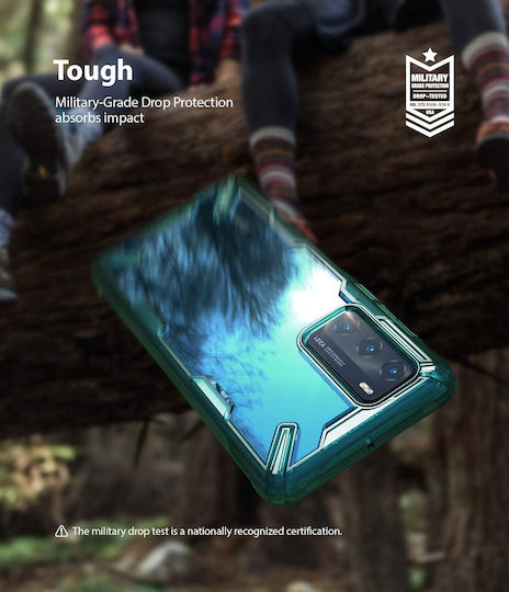 Ringke Fusion-X Back Cover Plastic 2mm with Strap Turquoise (Huawei P40)