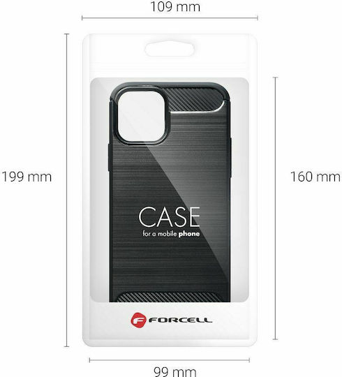 Carbon Back Cover Silicon Negru (iPhone 12 / 12 Pro)