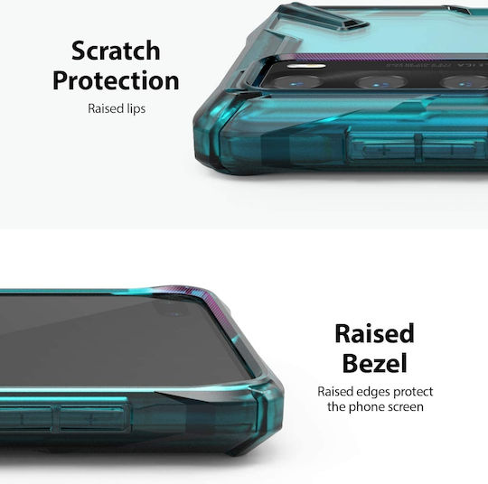 Ringke Fusion-X Back Cover Plastic 2mm with Strap Turquoise (Huawei P40)