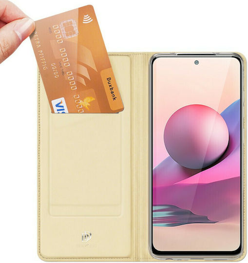 Dux Ducis Skin Pro Книга Изкуствена кожа Златист (Redmi Note 10 / 10s / Poco M5s)