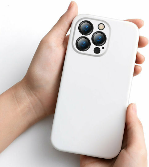 Baseus Liquid Gel Umschlag Rückseite Silikon Weiß (iPhone 13 Pro)