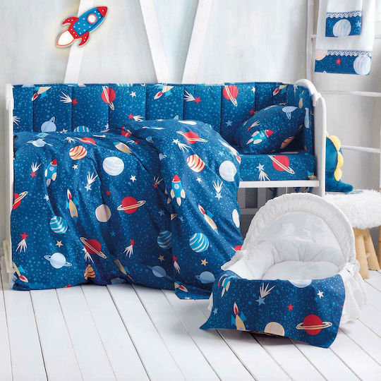 Rythmos Space Odyssey Crib Bumpers Classic Inside Blue 43x200cm