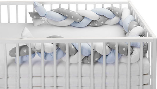 Sensillo Braided Crib Bumper Inside Gray 20x210cm