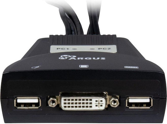 Inter-Tech 88887188 KVM & Data Switch με Audio / DVI / USB 2.0
