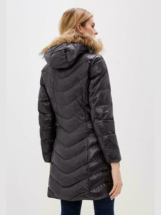 Quilted jacket with hood Macleria LC2920-1 Black