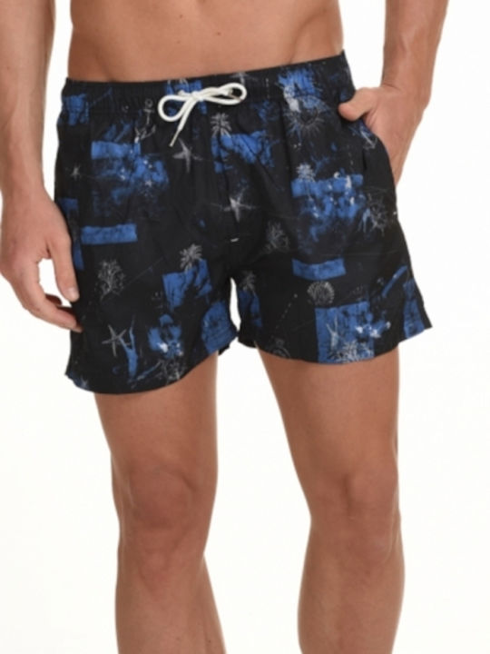 Herren Badebekleidung Shorts Marineblau mit Mustern