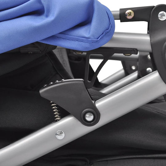 vidaXL Double Stroller Suitable from 6+ Months Blue & Black