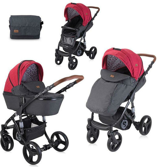 Lorelli Rimini Lighthouse Adjustable 2 in 1 Baby Stroller Suitable for Newborn Red & Black 21.8kg