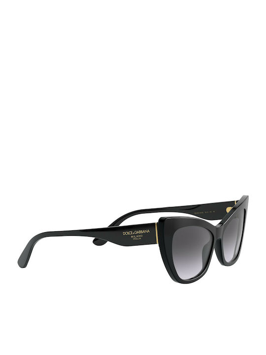 Dolce & Gabbana Women's Sunglasses with Black Plastic Frame and Black Gradient Lens DG4370 501/8G
