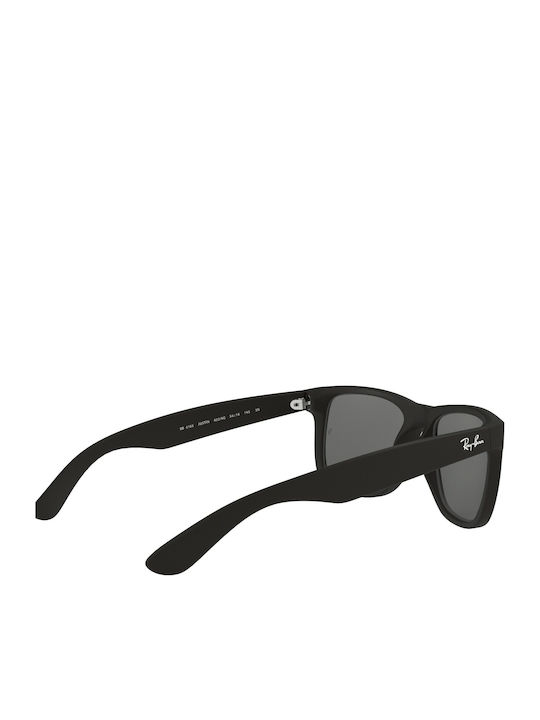 Ray Ban Justin Unisex Sunglasses with Black Plastic Frame and Silver Mirror Lens RB4165 622/6G