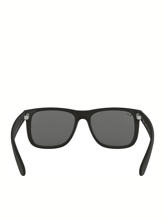 Ray Ban Justin Unisex Sunglasses with Black Plastic Frame and Silver Mirror Lens RB4165 622/6G