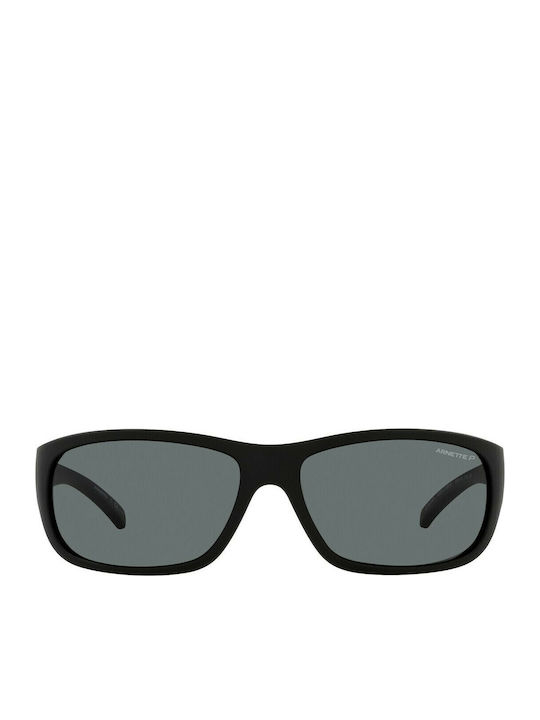 Arnette Uka-Uka Male Sunglasses with Black Horn-Rimmed Frame and Grey Lens AN4290 275881