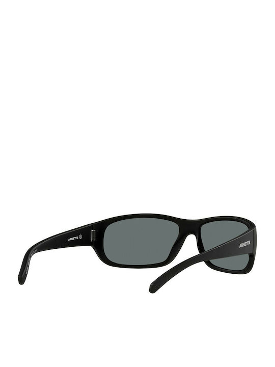 Arnette Uka-Uka Male Sunglasses with Black Horn-Rimmed Frame and Grey Lens AN4290 275881