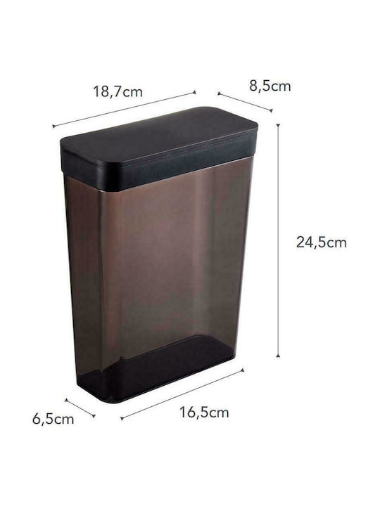 Yamazaki Tower Box Cereals with Lid Plastic Gray 18.7x8.5x24.5cm