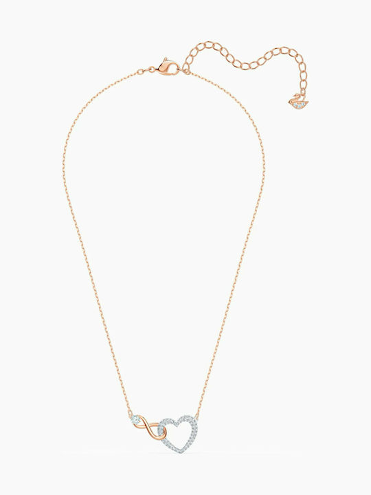 Swarovski Hyperbola Infinity Heart Halskette mit Design Herz Vergoldet