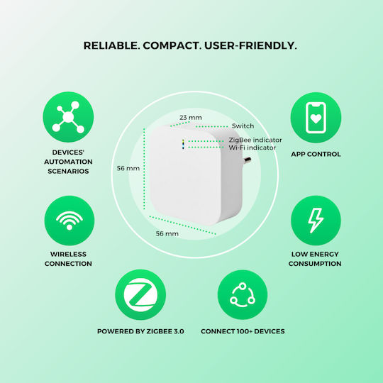 Nous E1 Inteligent Gateway Wi-Fi / Bluetooth / Zigbee Compatibil cu Google Home, Alexa, IFTTT & SmartThings