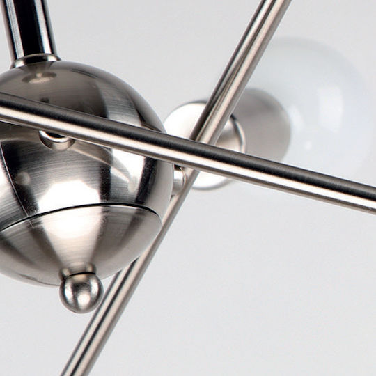 Home Lighting Gwen Κρεμαστό Φωτιστικό Ασημί με Ντουί E27 75x75x57εκ.