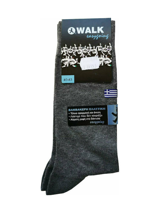 Walk Herren Einfarbige Socken Gray 1Pack