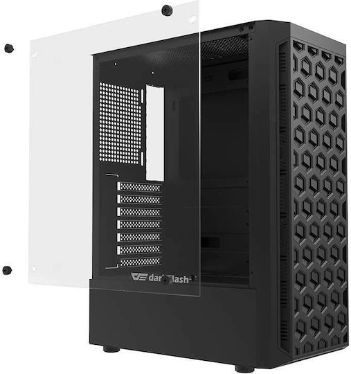 Darkflash DK300 Gaming Midi Tower Κουτί Υπολογιστή με Πλαϊνό Παράθυρο Μαύρο