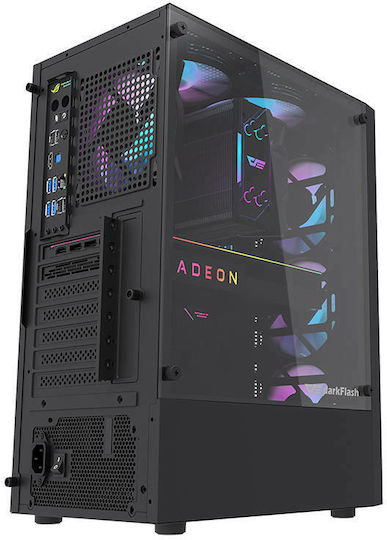 Darkflash DK300 Gaming Midi Tower Κουτί Υπολογιστή με Πλαϊνό Παράθυρο Μαύρο