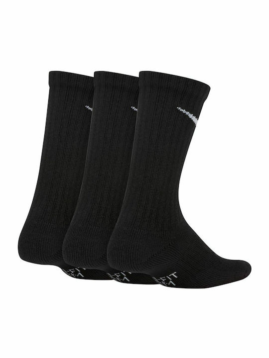 Nike Athletic Kids' Long Socks Dri-Fit Performance Cushioned Crew Black 3 Pairs