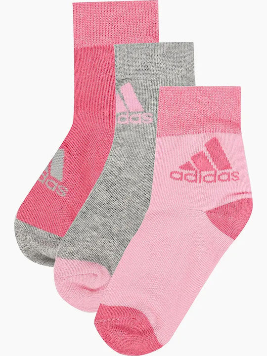 adidas Αθλητικά Παιδικά Σοσόνια Performance Ροζ 3 Ζευγάρια