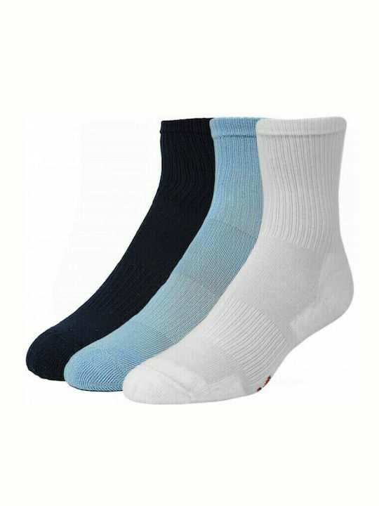 Xcode Athletic Kids' Long Socks Blue/Purple/White 3 Pairs