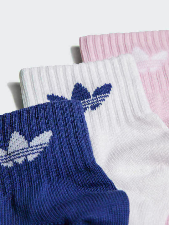 Adidas Αθλητικές Παιδικές Κάλτσες Μακριές για Κορίτσι Πολύχρωμες 3 Ζευγάρια