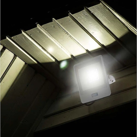 V-TAC Waterproof LED Floodlight 30W Natural White 4000K with Motion Sensor IP65