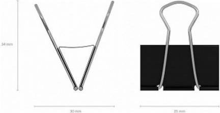 ErichKrause Metallic Clips 25mm Black 12pcs