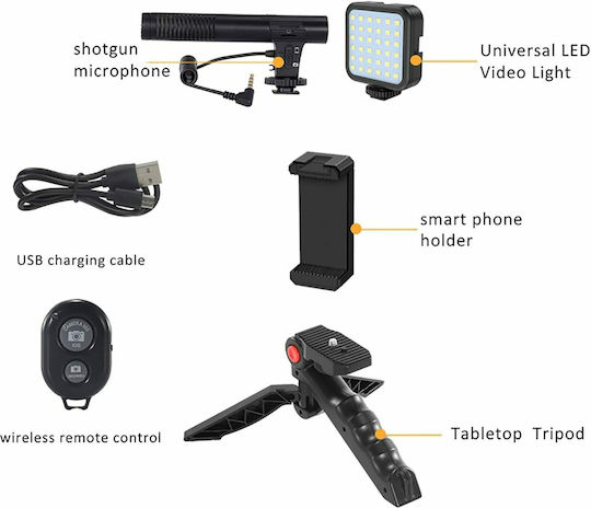 Factory Live Streaming Set AY-49 Selfie Stick Cell Phone Tripod Bluetooth With Black Lighting