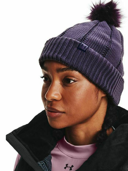 Under Armour Around Town ColdGear® Infrared Knitted Beanie Cap Purple 1365936-500